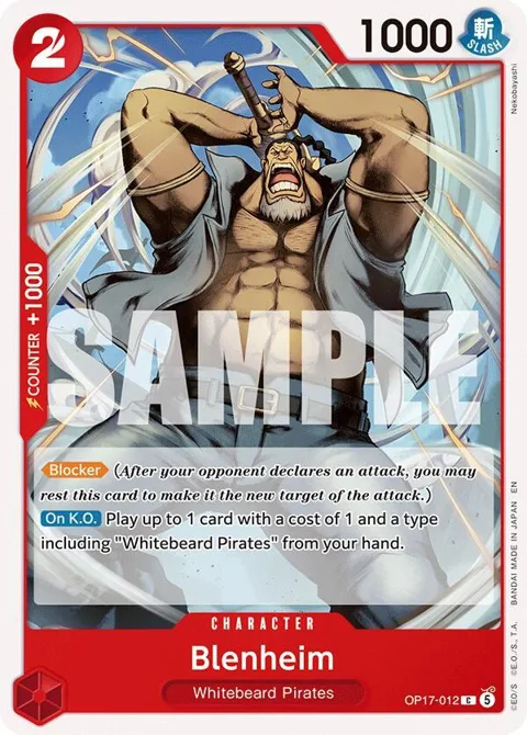 Blenheim OP17-012 One Piece card from The World's Strongest Warriors