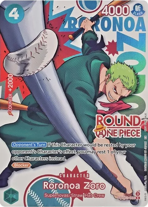 Roronoa Zoro Round 1 Promo PRB02-006 One Piece card from One Piece Promotion Cards