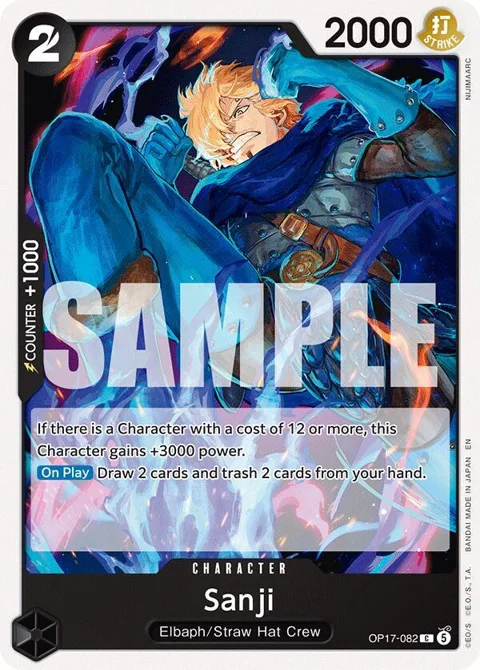 Sanji OP17-082 One Piece card from The World's Strongest Warriors
