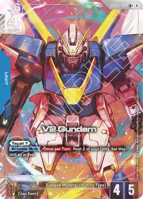 V2 Gundam LR+ GD05-001 Gundam card from Freedom Ascension