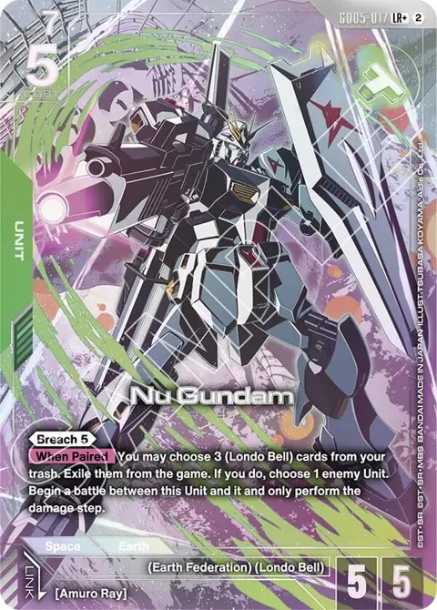 Nu Gundam LR+ GD05-017 Gundam card from Freedom Ascension