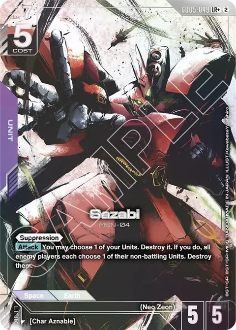 Sazabi LR+ GD05-049 Gundam card from Freedom Ascension