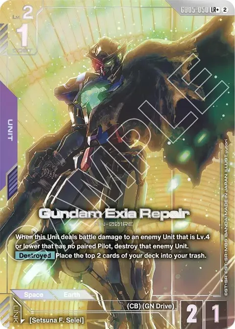 Gundam Exia Repair LR+ GD05-050 Gundam card from Freedom Ascension
