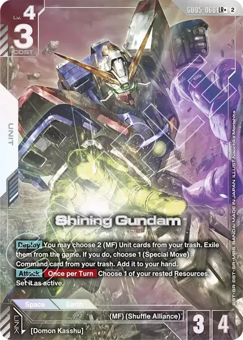 Shining Gundam LR+ GD05-066 Gundam card from Freedom Ascension