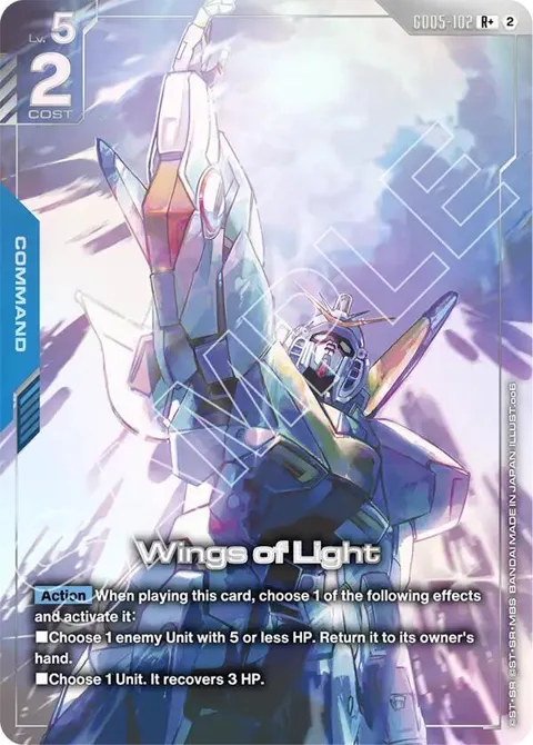 Wings of Light R+ GD05-102 Gundam card from Freedom Ascension