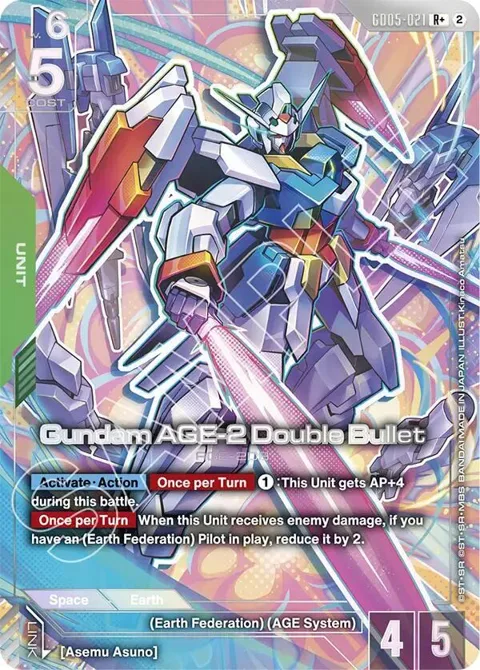 Gundam AGE-2 Double Bullet R+ GD05-021 Gundam card from Freedom Ascension
