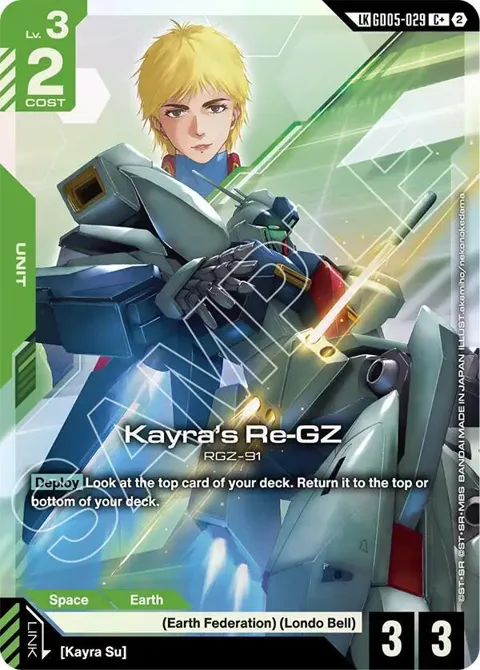Kayra's Re-GZ C+ Link Rare GD05-029 Gundam card from Freedom Ascension