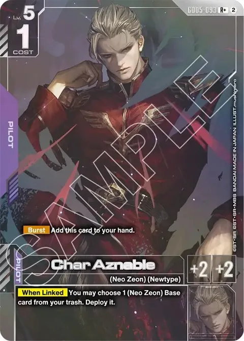 Char Aznable R+ GD05-093 Gundam card from Freedom Ascension