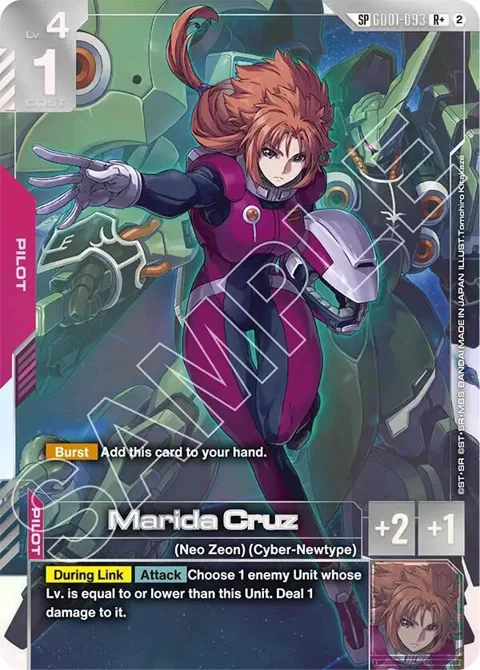 Marida Cruz R+ SP GD01-093 Gundam card from Freedom Ascension