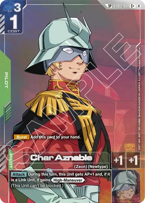 Char Aznable C+ SP ST03-011 Gundam card from Freedom Ascension