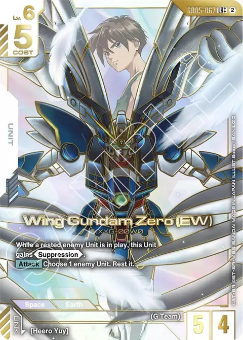 Wing Gundam Zero EW LR++ GD05-067 Gundam card from Freedom Ascension