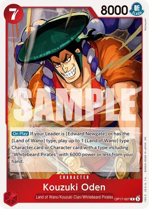 Kouzuki Oden OP17-007 One Piece card from The World's Strongest Warriors