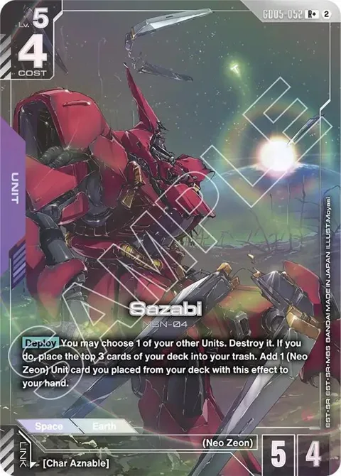 Sazabi R+ GD05-052 Gundam card from Freedom Ascension