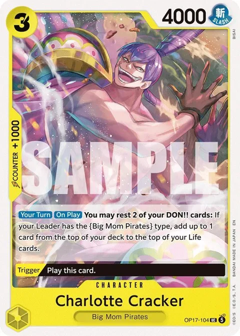 Charlotte Cracker OP17-104 One Piece card from The World's Strongest Warriors