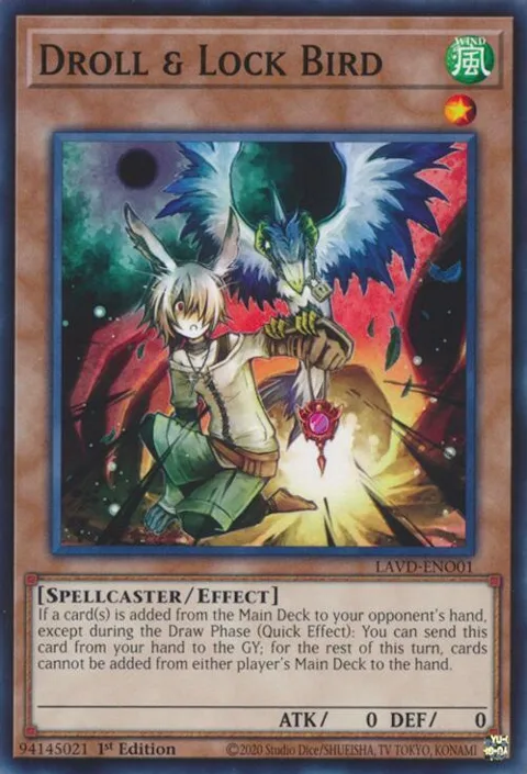 Droll & Lock Bird LAVD-ENO01 Yu-Gi-Oh card from Legendary Arc-V Decks