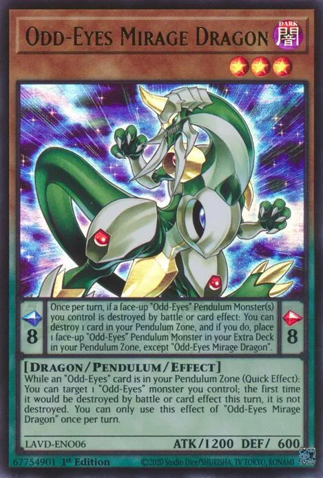 Odd-Eyes Mirage Dragon LAVD-ENO06 Yu-Gi-Oh card from Legendary Arc-V Decks