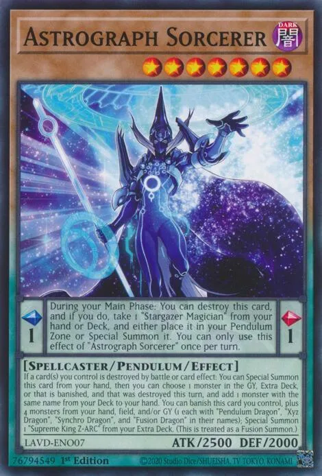 Astrograph Sorcerer LAVD-ENO07 Yu-Gi-Oh card from Legendary Arc-V Decks