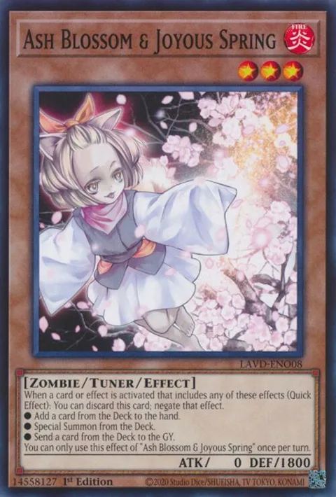 Ash Blossom & Joyous Spring LAVD-ENO08 Yu-Gi-Oh card from Legendary Arc-V Decks