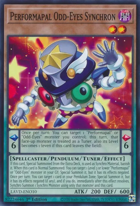 Performapal Odd-Eyes Synchron LAVD-ENO10 Yu-Gi-Oh card from Legendary Arc-V Decks