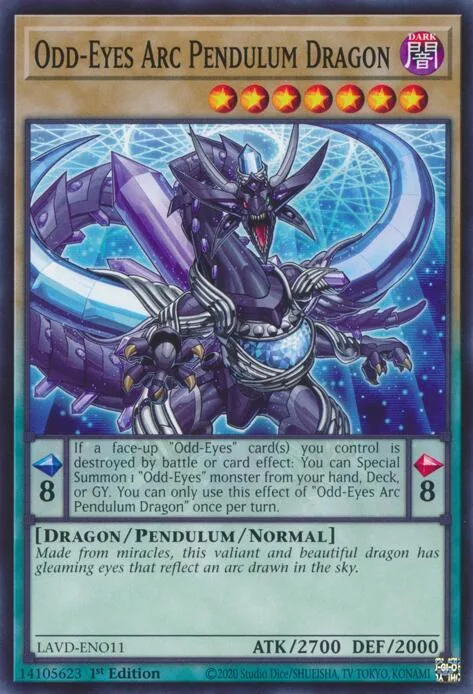 Odd-Eyes Arc Pendulum Dragon LAVD-ENO11 Yu-Gi-Oh card from Legendary Arc-V Decks