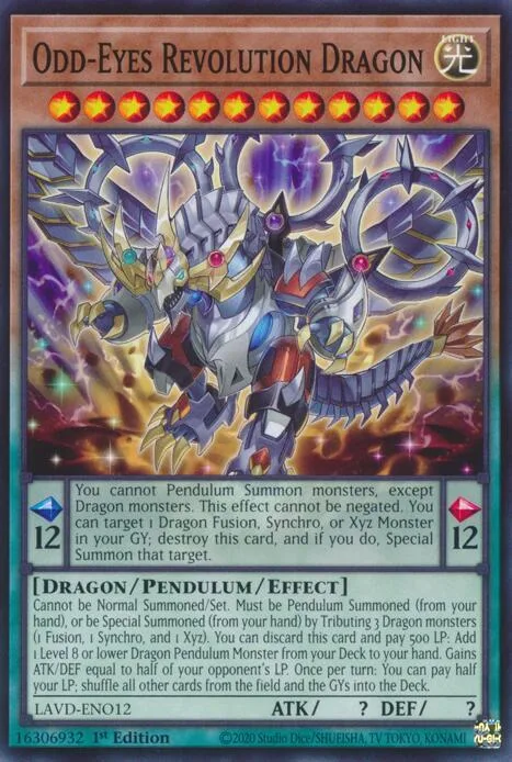 Odd-Eyes Revolution Dragon LAVD-ENO12 Yu-Gi-Oh card from Legendary Arc-V Decks