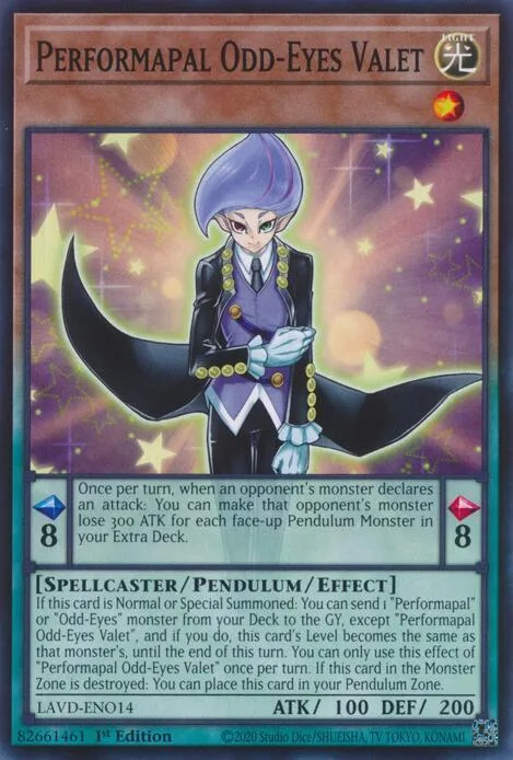 Performapal Odd-Eyes Valet LAVD-ENO14 Yu-Gi-Oh card from Legendary Arc-V Decks