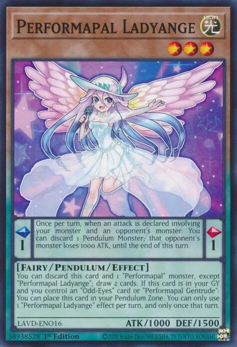 Performapal Ladyange LAVD-ENO16 Yu-Gi-Oh card from Legendary Arc-V Decks