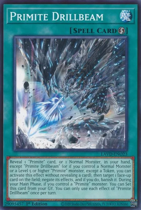Primite Drillbeam LAVD-ENO23 Yu-Gi-Oh card from Legendary Arc-V Decks