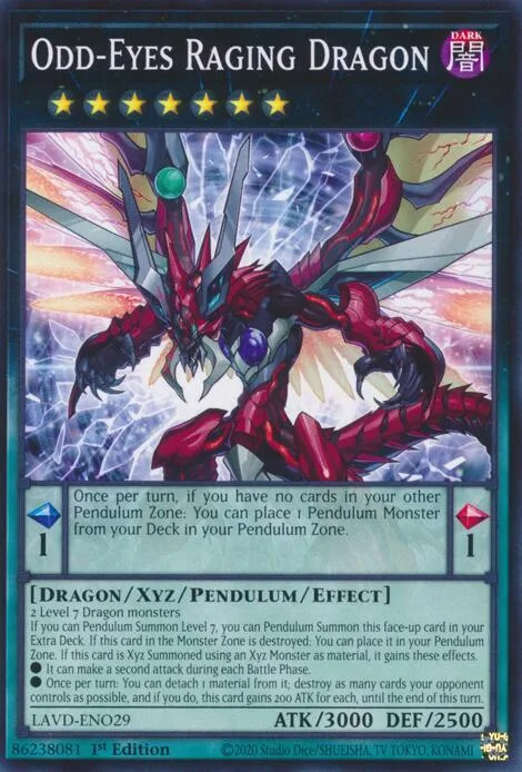Odd-Eyes Raging Dragon LAVD-ENO29 Yu-Gi-Oh card from Legendary Arc-V Decks
