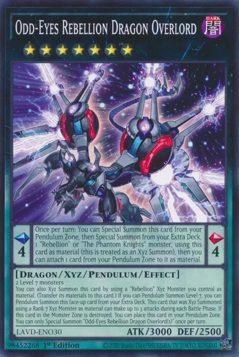 Odd-Eyes Rebellion Dragon Overlord LAVD-ENO30 Yu-Gi-Oh card from Legendary Arc-V Decks