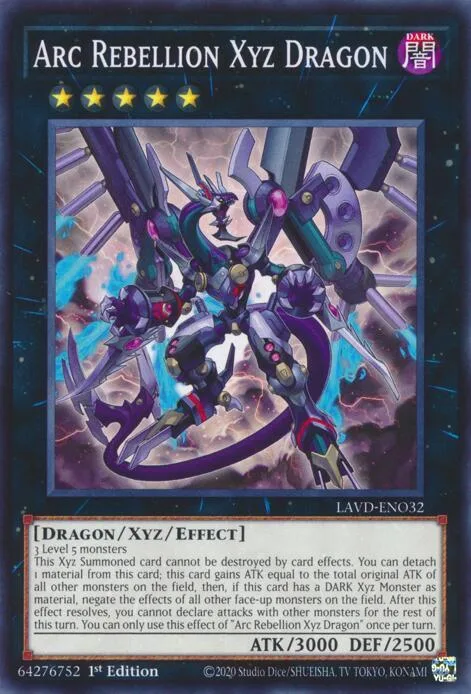 Arc Rebellion Xyz Dragon LAVD-ENO32 Yu-Gi-Oh card from Legendary Arc-V Decks