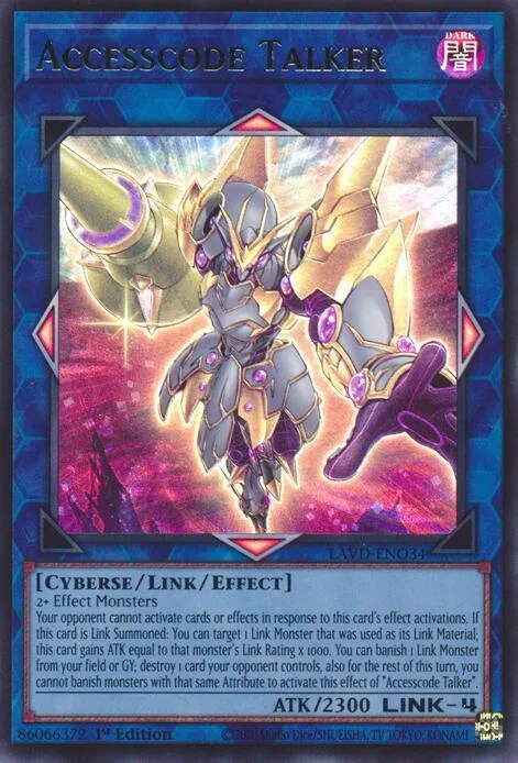 Accesscode Talker LAVD-ENO34 Yu-Gi-Oh card from Legendary Arc-V Decks