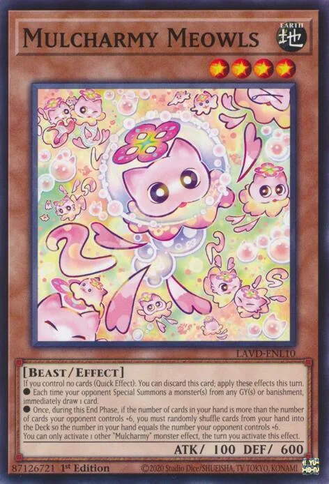 Mulcharmy Meowls LAVD-ENL10 Yu-Gi-Oh card from Legendary Arc-V Decks