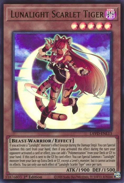 Lunalight Scarlet Tiger LAVD-ENL13 Yu-Gi-Oh card from Legendary Arc-V Decks