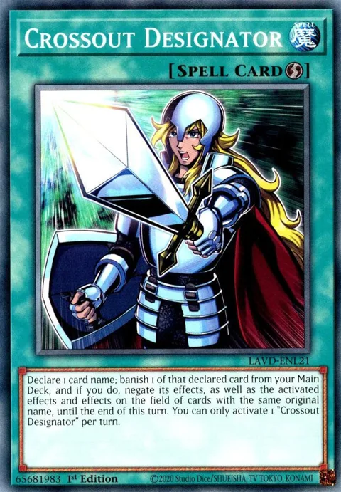 Crossout Designator LAVD-ENL21 Yu-Gi-Oh card from Legendary Arc-V Decks