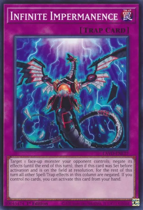 Infinite Impermanence LAVD-ENL27 Yu-Gi-Oh card from Legendary Arc-V Decks