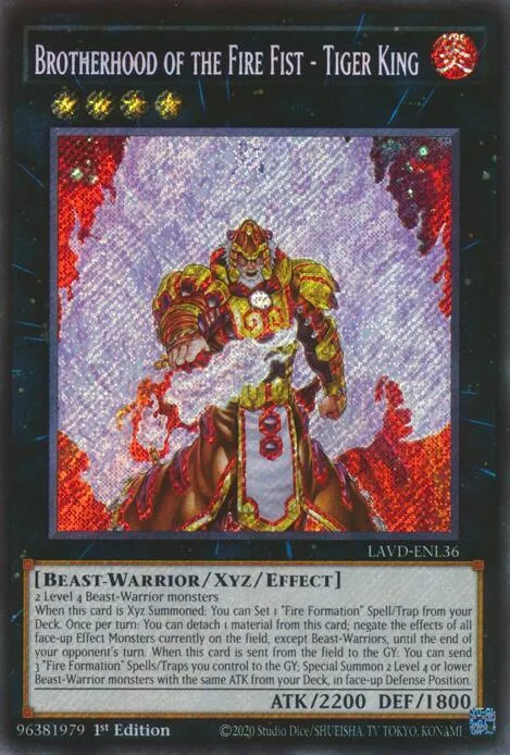 Brotherhood of the Fire Fist - Tiger King LAVD-ENL36 Yu-Gi-Oh card from Legendary Arc-V Decks