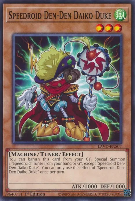 Speedroid Den-Den Daiko Duke LAVD-ENS07 Yu-Gi-Oh card from Legendary Arc-V Decks