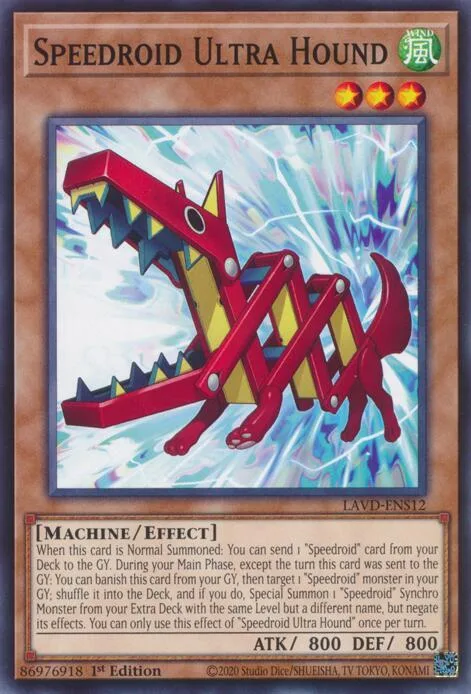 Speedroid Ultra Hound LAVD-ENS12 Yu-Gi-Oh card from Legendary Arc-V Decks