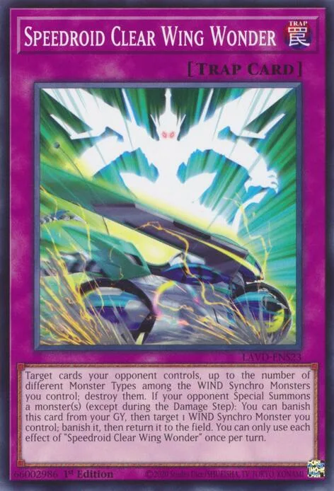 Speedroid Clear Wing Wonder LAVD-ENS23 Yu-Gi-Oh card from Legendary Arc-V Decks