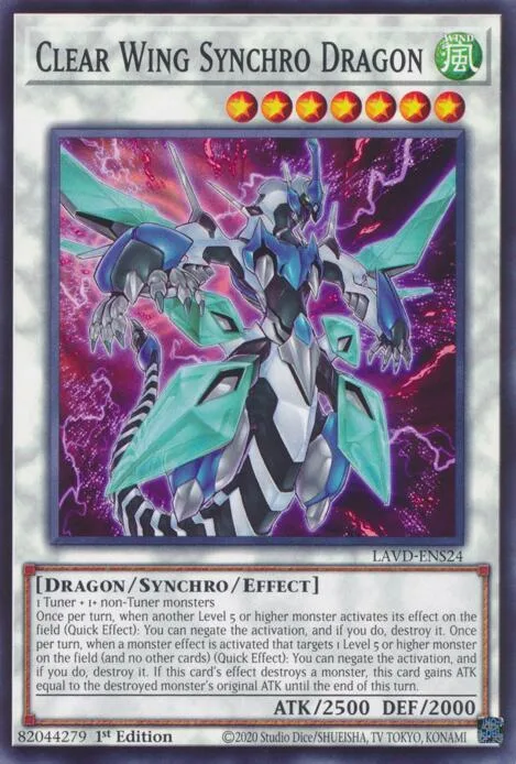 Clear Wing Synchro Dragon LAVD-ENS24 Yu-Gi-Oh card from Legendary Arc-V Decks