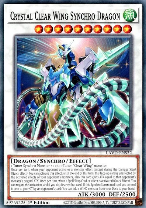 Crystal Clear Wing Synchro Dragon LAVD-ENS32 Yu-Gi-Oh card from Legendary Arc-V Decks