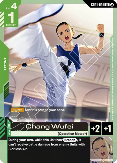 Chang Wufei WCS 26-27 Participation Pack Vol.2 GD01-091 Gundam card from Gundam Promotional Cards