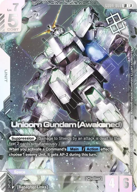 Unicorn Gundam Awakened Newtype Challenge 2026 Mission 4 GD04-066 Gundam card from Gundam Promotional Cards