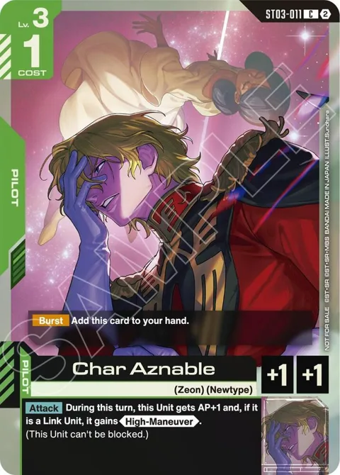 Char Aznable World Championship Regionals 26-27 Season 2 ST03-011 Gundam card from Gundam Promotional Cards