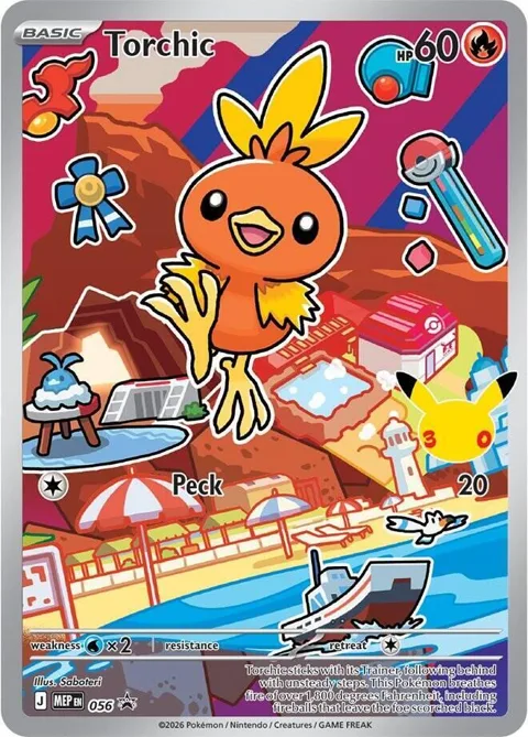 Torchic #056 Holofoil Pokémon card from Mega Evolution Promo