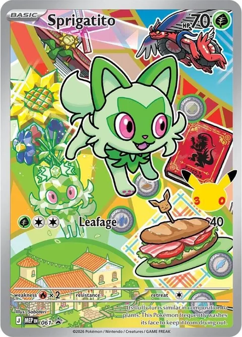 Sprigatito #061 Holofoil Pokémon card from Mega Evolution Promo