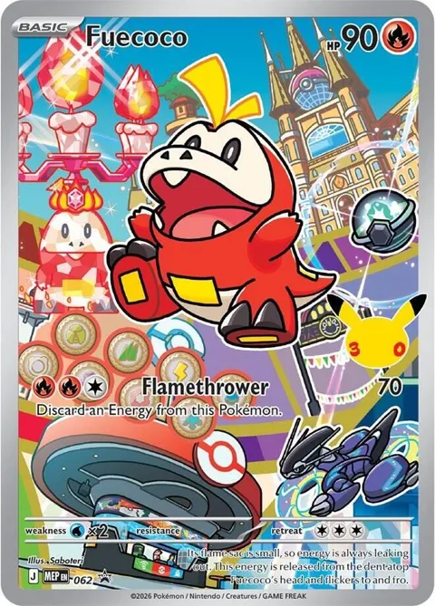 Fuecoco #062 Holofoil Pokémon card from Mega Evolution Promo