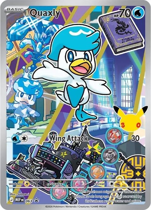 Quaxly #063 Holofoil Pokémon card from Mega Evolution Promo