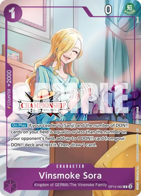 Vinsmoke Sora CS 26-27 Celebration Pack OP12-062 One Piece card from One Piece Promotion Cards